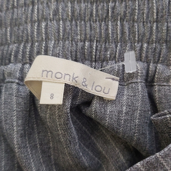 Monk & Lou gray pencil skirt pin stripes sash - Picture 8 of 12